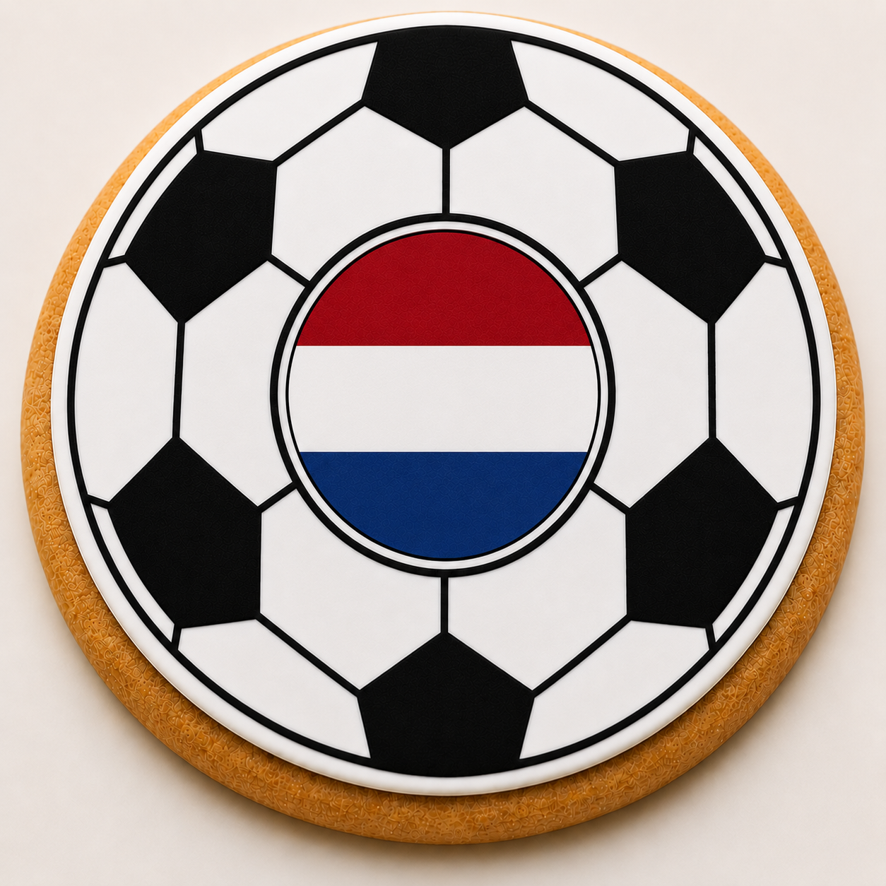 Netherlands Flag Soccer Ball Cookie | Custom World Cup Decorated Sugar Cookie