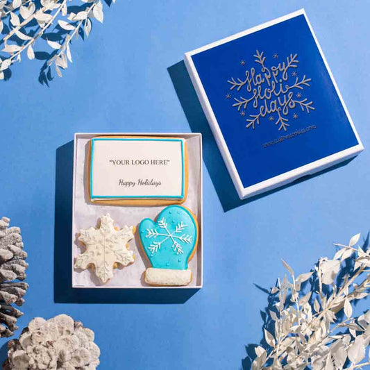 Customized Holiday Greeting Cookie Gift Box