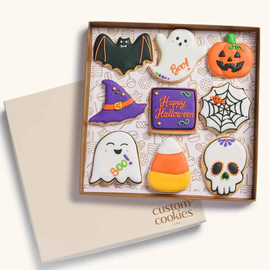 Decorated Halloween Sugar Cookie Gift Set CustomCookies.com