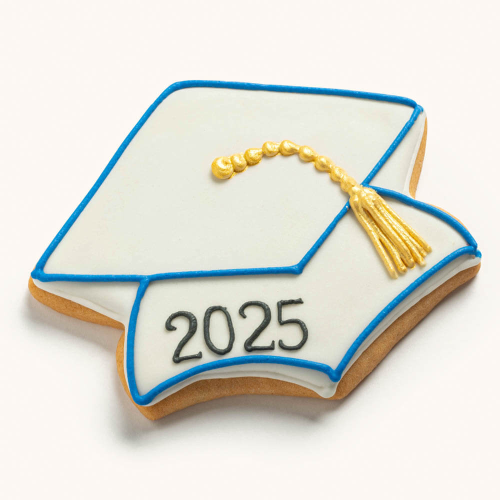 Graduation Cap Cookies White