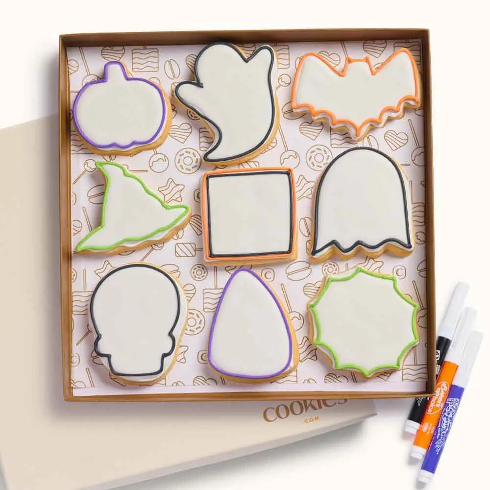 Halloween Color-Your-Own Sugar Cookie Gift Box CustomCookies.com