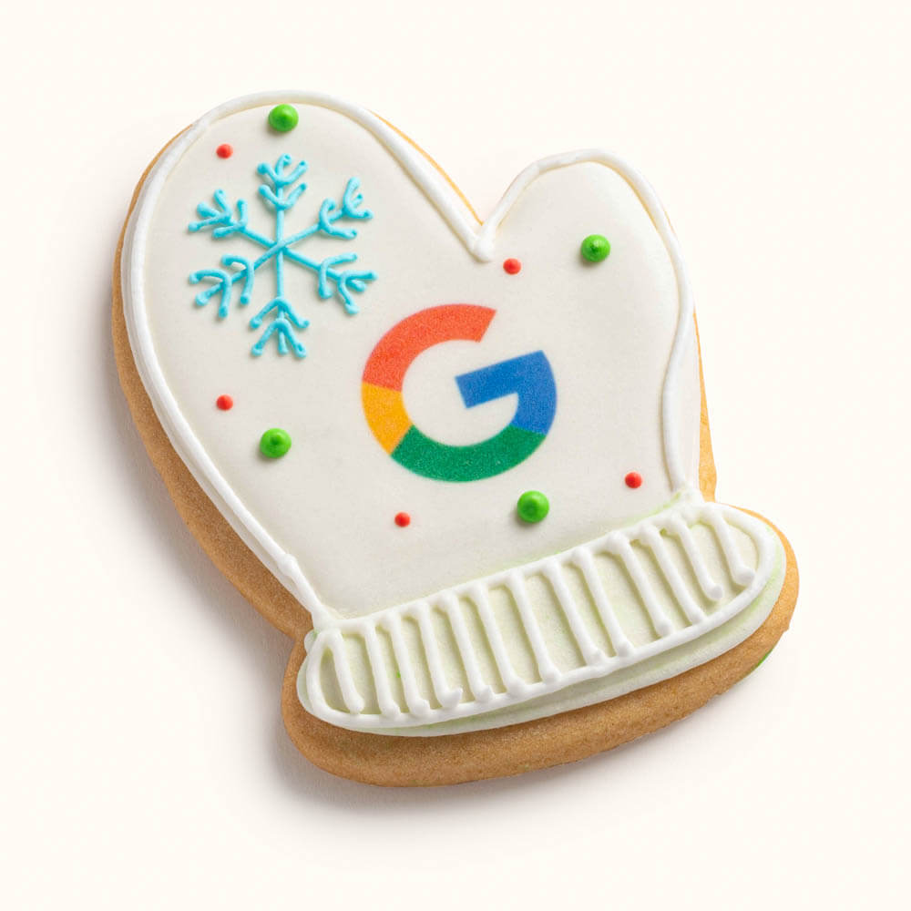Holiday Mitten Cookies, With Logo White