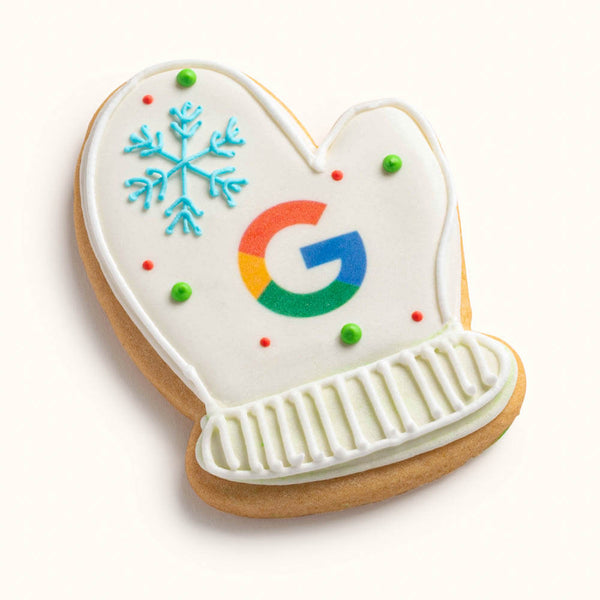 Holiday Mitten Cookies, With Logo White