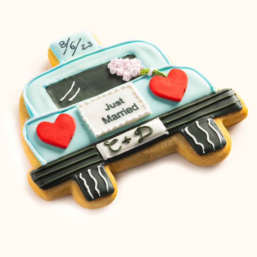 Just Married Cookies Blue