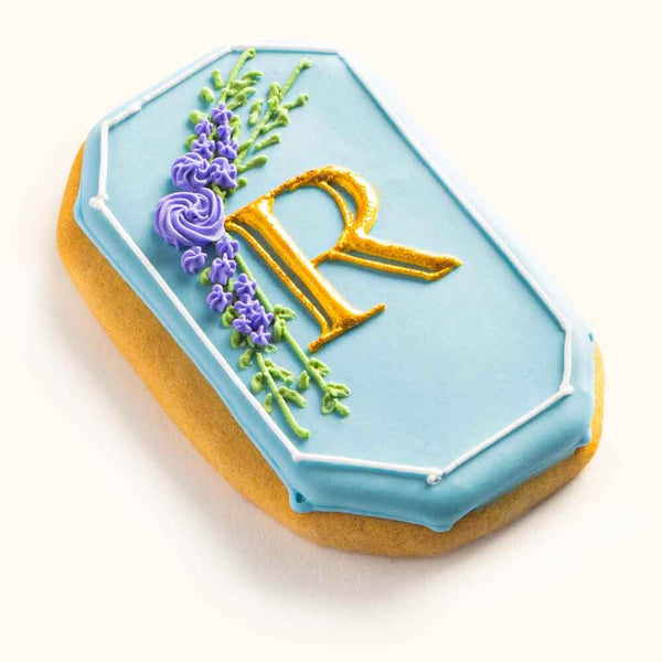 Monogrammed Wedding Cookies Blue