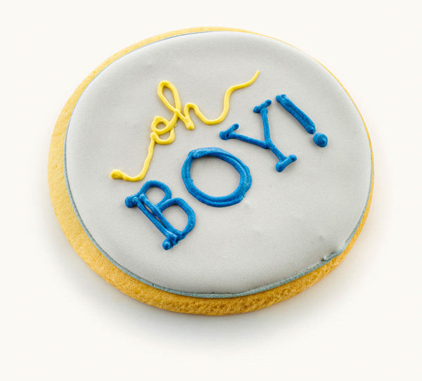 Gray Oh Boy Cookies For Baby Shower