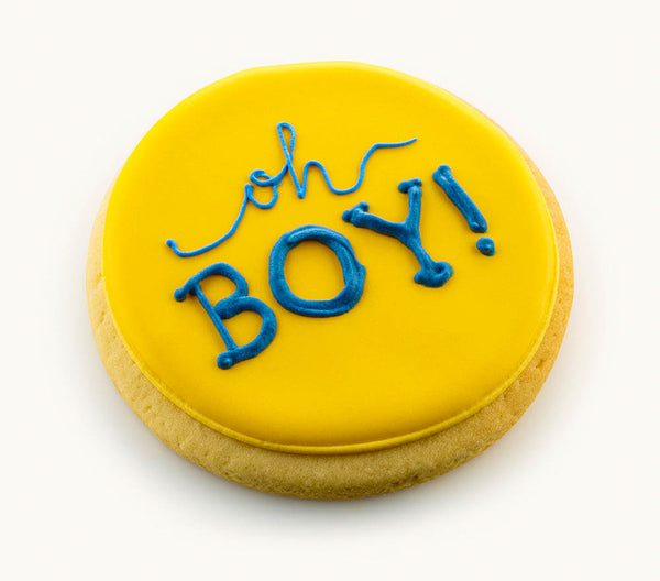 Yellow Oh Boy Cookies For Baby Shower