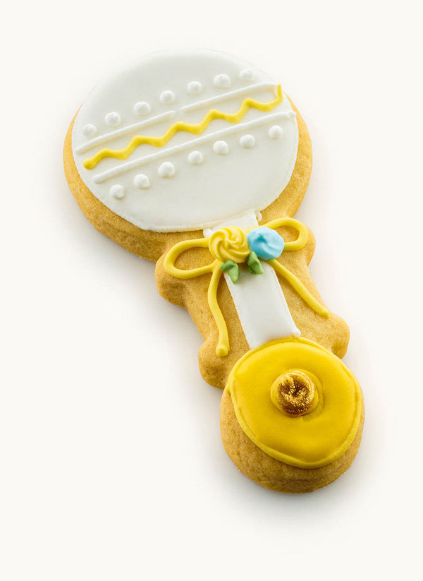 rattle cookie for baby boy Yellow