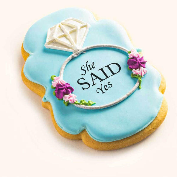 She Said Yes Cookies Blue