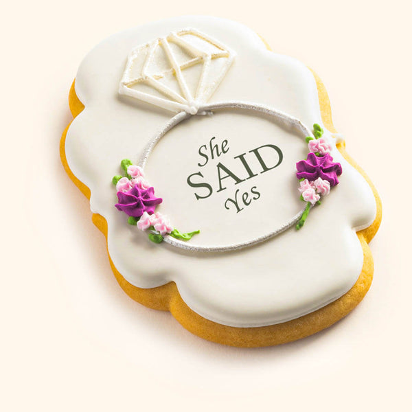 She Said Yes Cookies White