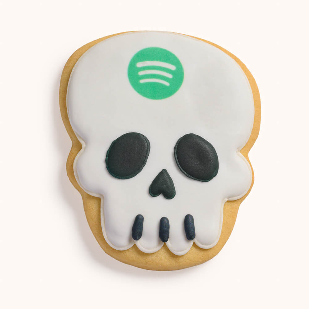 Custom Logo Skull Halloween Sugar Cookie