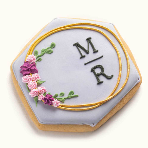 Wedding Cookies with Intials Purple