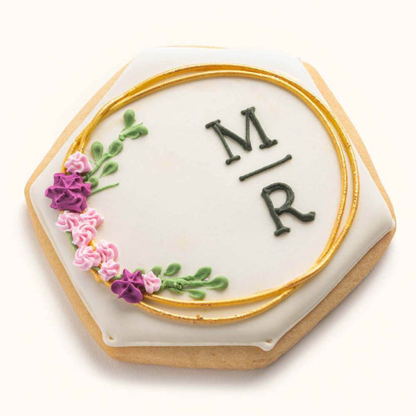 Wedding Cookies with Intials White