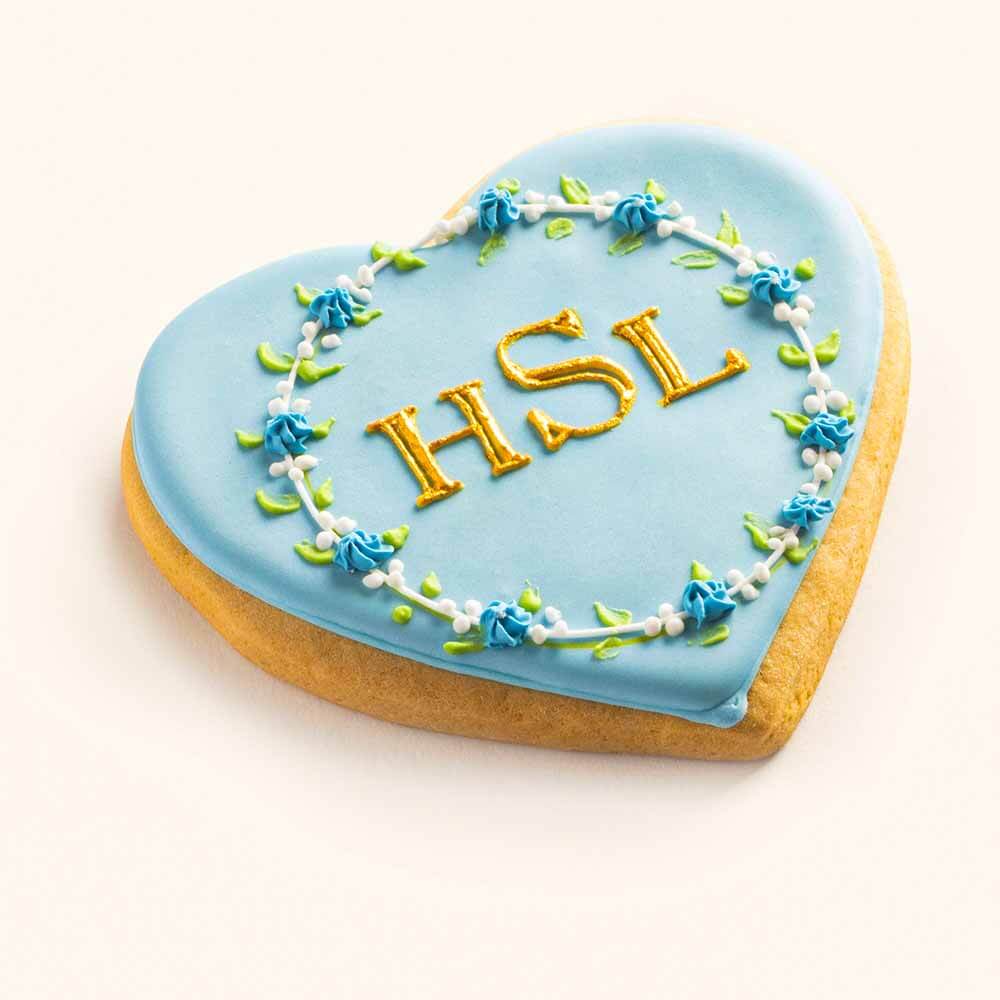 Wedding Heart Cookies  Blue