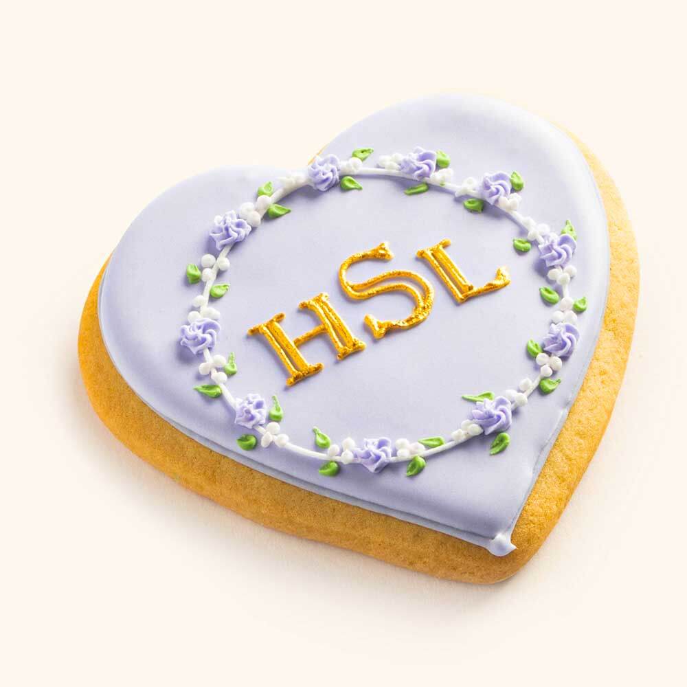 Wedding Heart Cookies  Purple