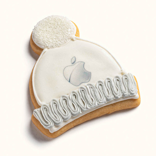 Winter Hat Cookie, with Logo White