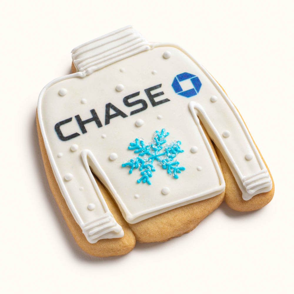 Holiday Ugly Sweater Cookie with Logo