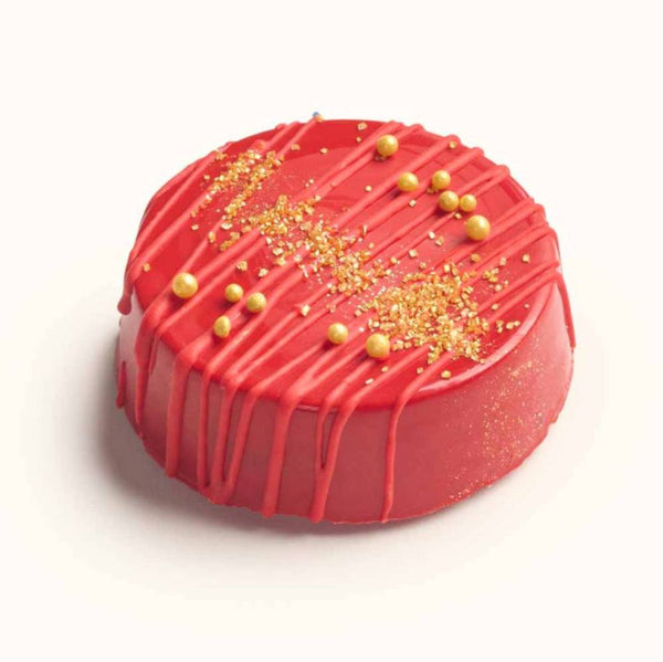 Customizable gourmet chocolate covered cookies with school color drizzle and decorative sprinkles for party favors